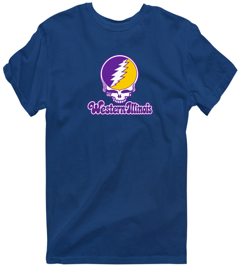 Western Illinois Stealie Premium Unisex T-Shirt — Design: Western Illinois University — Navy