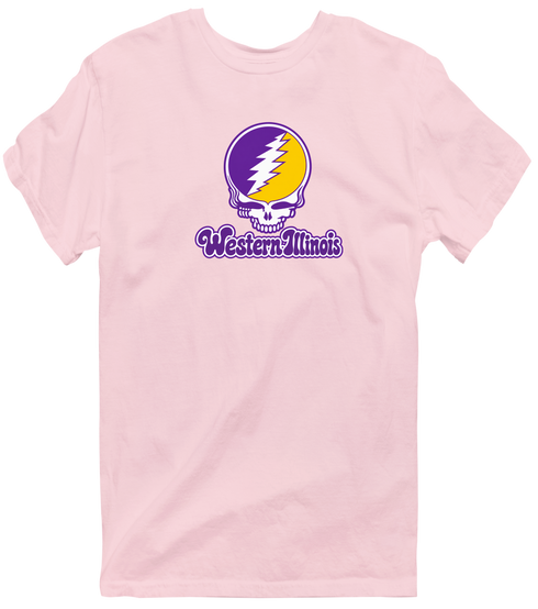 Western Illinois Stealie Premium Unisex T-Shirt — Design: Western Illinois University — Light Pink