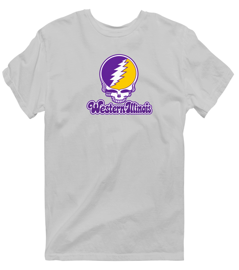 Western Illinois Stealie Premium Unisex T-Shirt — Design: Western Illinois University — Sport Grey