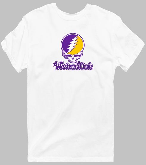Western Illinois Stealie Premium Unisex T-Shirt — Design: Western Illinois University — White