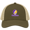 Western Illinois Stealie Premium Unisex Trucker Cap — Design: Western Illinois University — Moss/Khaki