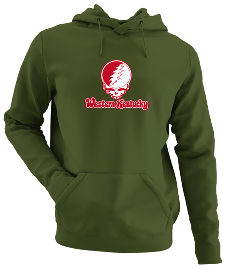 Western Kentucky Stealie Premium Unisex Hoodie — Design: Western Kentucky University — Military Green
