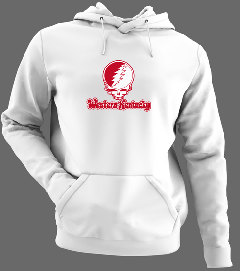Western Kentucky Stealie Premium Unisex Hoodie — Design: Western Kentucky University — White/Grey