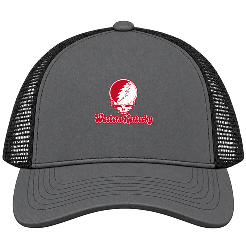 Western Kentucky Stealie Premium Unisex Trucker Cap — Design: Western Kentucky University — Charcoal/Black
