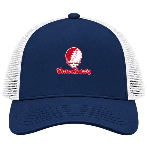 Western Kentucky Stealie Premium Unisex Trucker Cap — Design: Western Kentucky University — Navy/White