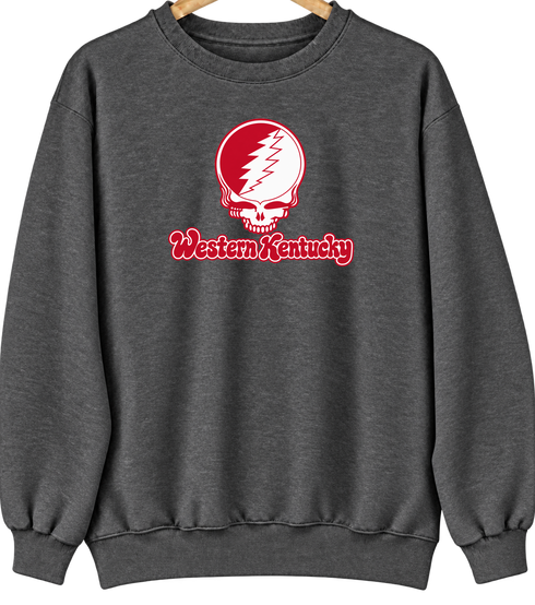 Western Kentucky Stealie Premium Unisex Crewneck — Design: Western Kentucky University — Dark Heather