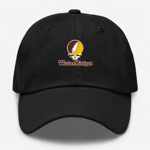 Western Michigan Stealie Premium Unisex Dad Hat — Design: Western Michigan University — Black