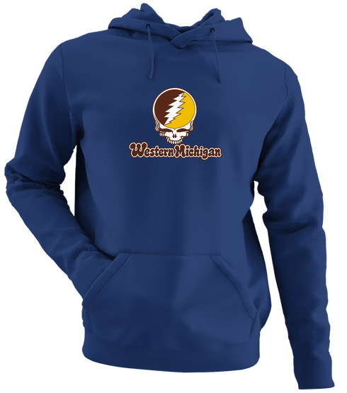 Western Michigan Stealie Premium Unisex Hoodie — Design: Western Michigan University — Navy