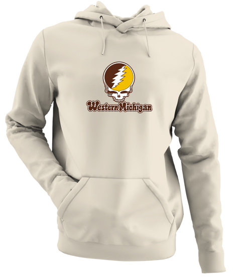Western Michigan Stealie Premium Unisex Hoodie — Design: Western Michigan University — Sand