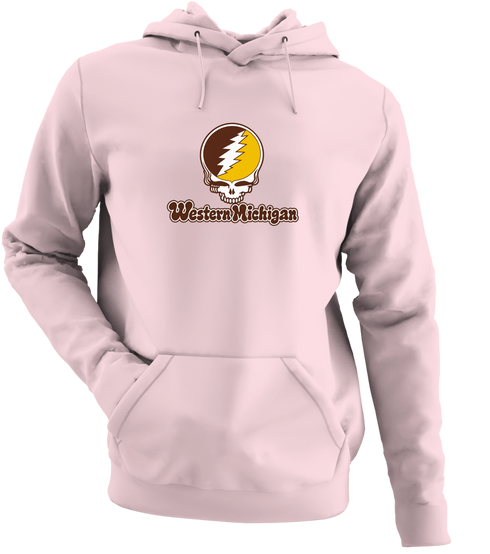 Western Michigan Stealie Premium Unisex Hoodie — Design: Western Michigan University — Light Pink