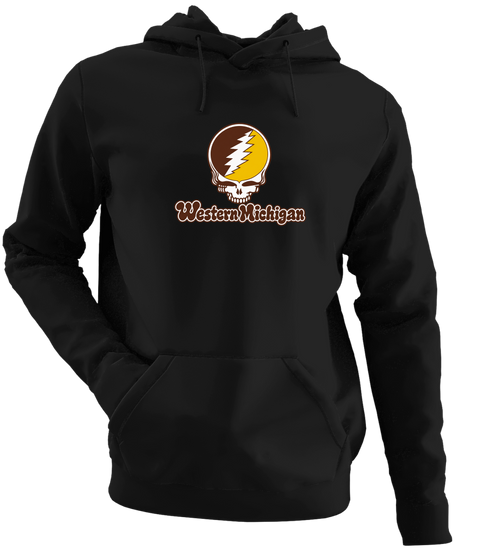 Western Michigan Stealie Premium Unisex Hoodie — Design: Western Michigan University — Black