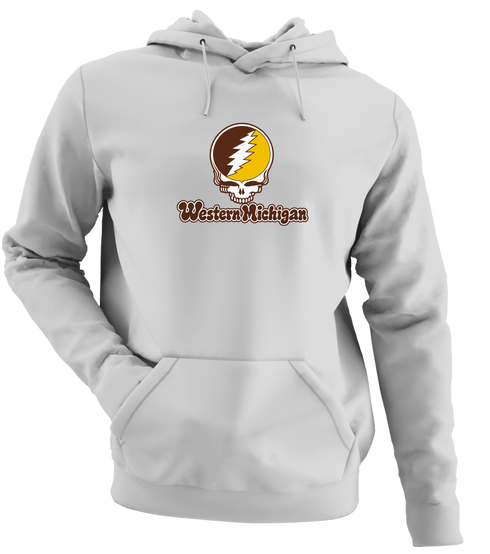 Western Michigan Stealie Premium Unisex Hoodie — Design: Western Michigan University — Sport Grey