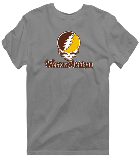 Western Michigan Stealie Premium Unisex T-Shirt — Design: Western Michigan University — Dark Heather