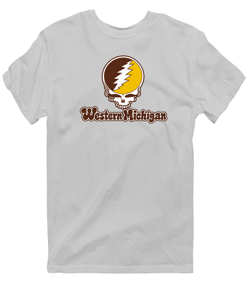 Western Michigan Stealie Premium Unisex T-Shirt — Design: Western Michigan University — Sport Grey