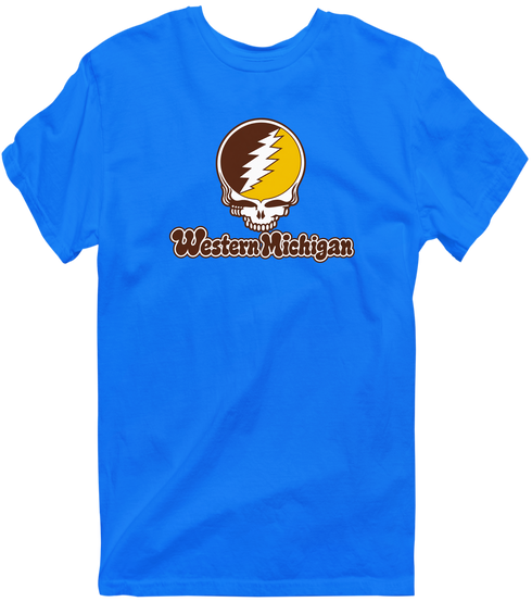 Western Michigan Stealie Premium Unisex T-Shirt — Design: Western Michigan University — Royal