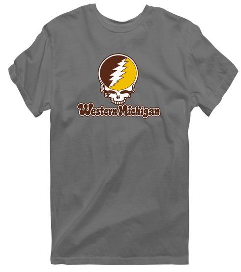 Western Michigan Stealie Premium Unisex T-Shirt — Design: Western Michigan University — Charcoal