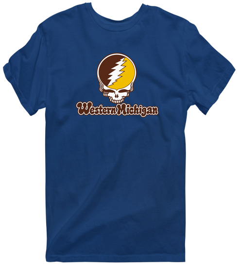 Western Michigan Stealie Premium Unisex T-Shirt — Design: Western Michigan University — Navy