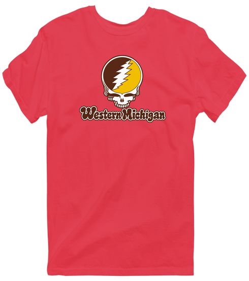 Western Michigan Stealie Premium Unisex T-Shirt — Design: Western Michigan University — Heather Red