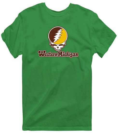 Western Michigan Stealie Premium Unisex T-Shirt — Design: Western Michigan University — Irish Green