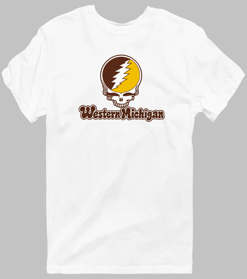 Western Michigan Stealie Premium Unisex T-Shirt — Design: Western Michigan University — White