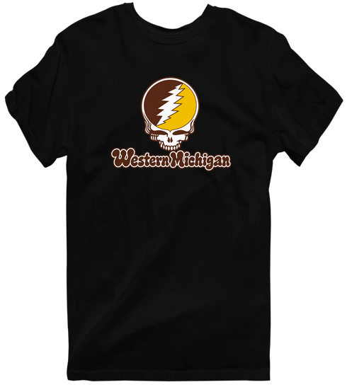 Western Michigan Stealie Premium Unisex T-Shirt — Design: Western Michigan University — Black