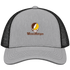 Western Michigan Stealie Premium Unisex Trucker Cap — Design: Western Michigan University — Heather Grey/Black