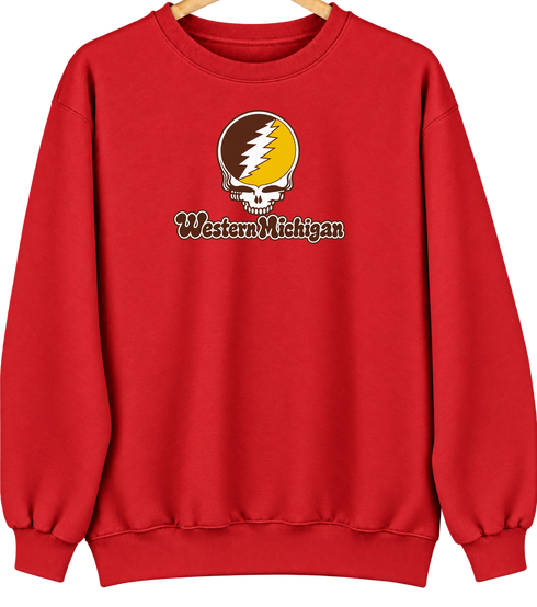 Western Michigan Stealie Premium Unisex Crewneck — Red