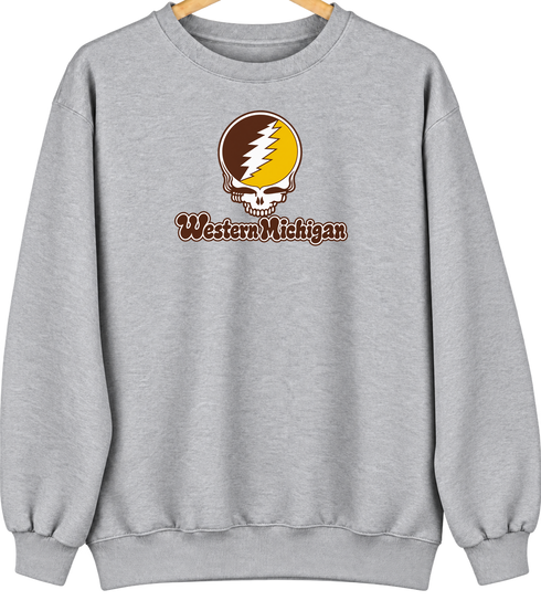 Western Michigan Stealie Premium Unisex Crewneck — Sport Grey