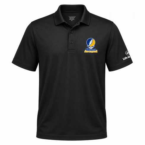 Western New England Stealie Premium Unisex Polo — Design: Western New England College — Black