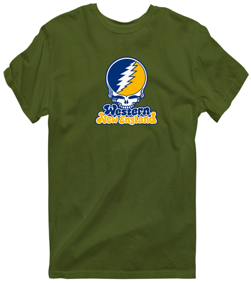Western New England Stealie Premium Unisex T-Shirt — Design: Western New England College — Military Green
