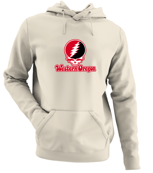 Western Oregon Stealie Premium Unisex Hoodie — Design: Western Oregon University — Sand