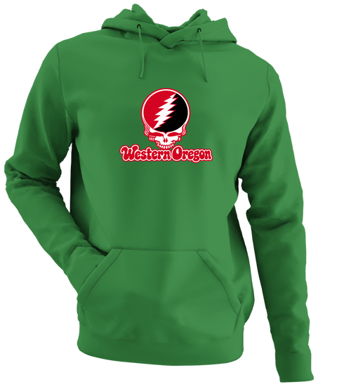 Western Oregon Stealie Premium Unisex Hoodie — Design: Western Oregon University — Irish Green