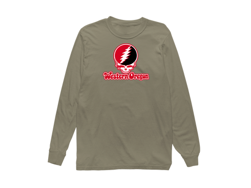 Western Oregon Stealie Premium Unisex Long-Sleeve — Design: Western Oregon University — Sandstone