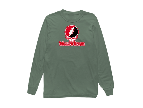 Western Oregon Stealie Premium Unisex Long-Sleeve — Design: Western Oregon University — Light Green