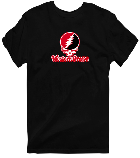 Western Oregon Stealie Premium Unisex T-Shirt — Design: Western Oregon University — Black