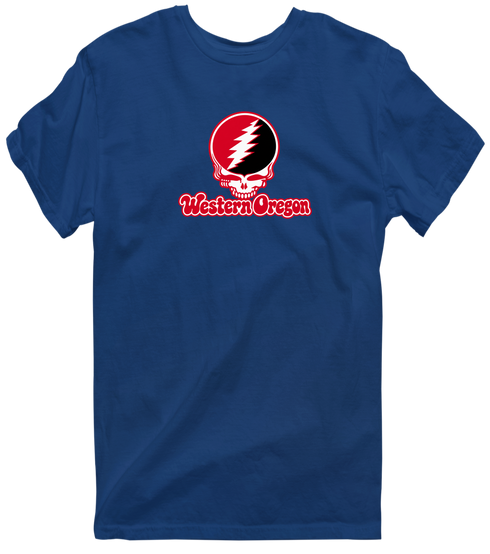 Western Oregon Stealie Premium Unisex T-Shirt — Design: Western Oregon University — Navy