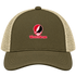 Western Oregon Stealie Premium Unisex Trucker Cap — Design: Western Oregon University — Moss/Khaki
