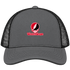 Western Oregon Stealie Premium Unisex Trucker Cap — Design: Western Oregon University — Charcoal/Black