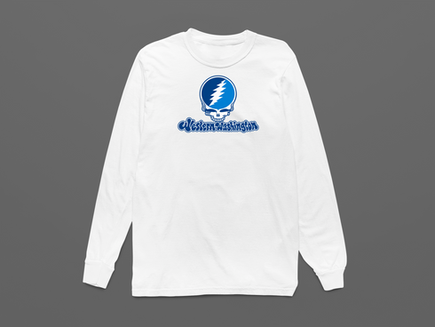 Western Washington Stealie Premium Unisex Long-Sleeve — Design: Western Washington University — White