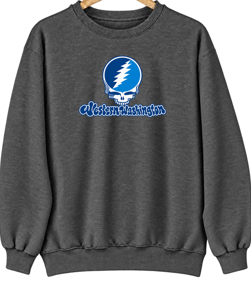 Western Washington Stealie Premium Unisex Crewneck — Design: Western Washington University — Dark Heather