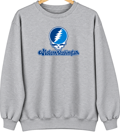 Western Washington Stealie Premium Unisex Crewneck — Design: Western Washington University — Sport Grey