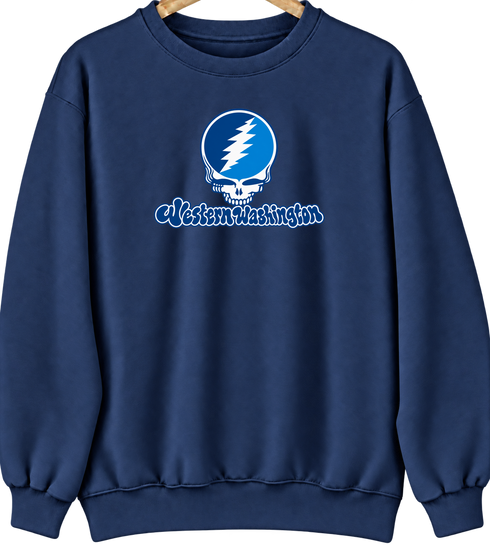 Western Washington Stealie Premium Unisex Crewneck — Design: Western Washington University — Navy
