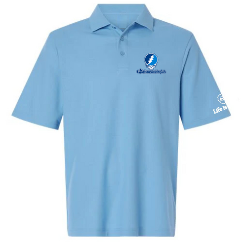 Western Washington Stealie Premium Unisex Polo — Design: Western Washington University — Blue