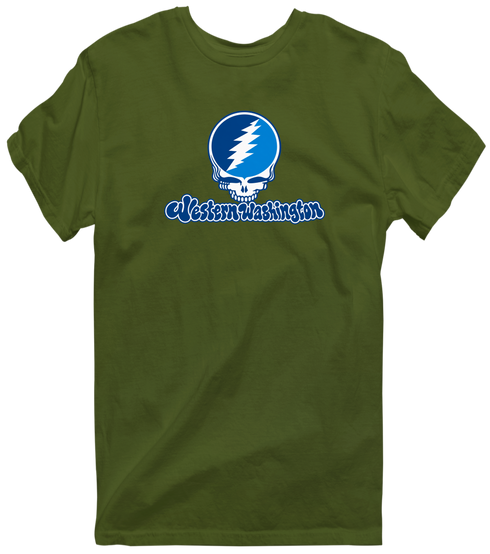 Western Washington Stealie Premium Unisex T-Shirt — Design: Western Washington University — Military Green