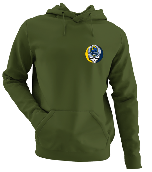 Los Angeles Football - Premium Grateful Dead Left Chest Hoodie - Military Green - 7