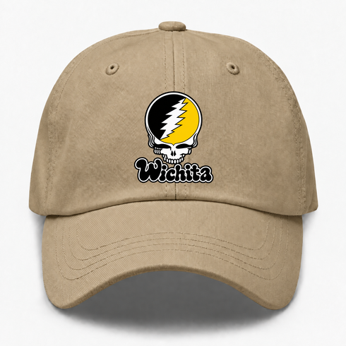 Wichita Stealie Premium Unisex Dad Hat — Design: Wichita State University — Khaki