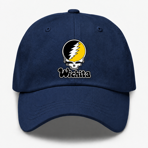 Wichita Stealie Premium Unisex Dad Hat — Design: Wichita State University — Navy