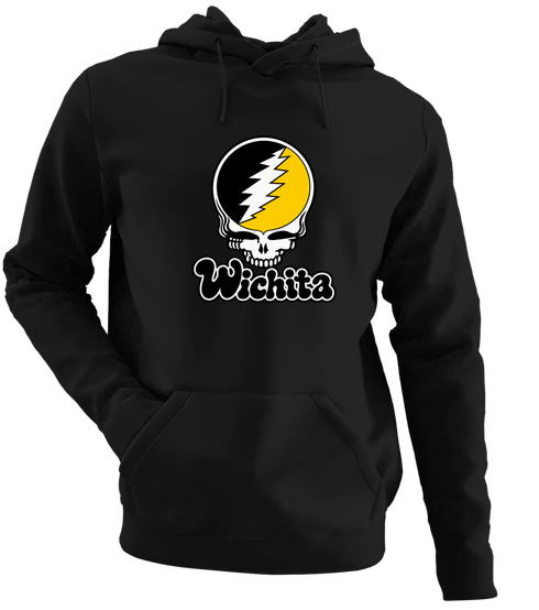 Wichita Stealie Premium Unisex Hoodie — Design: Wichita State University — Black