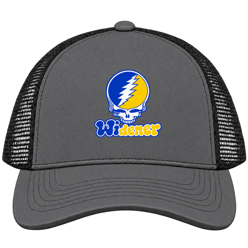 Widener Stealie Premium Unisex Trucker Cap — Design: Widener University — Charcoal/Black