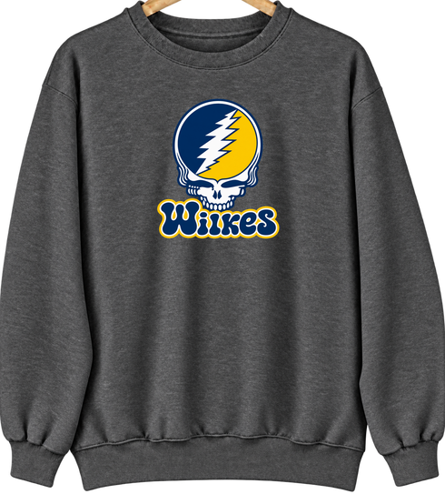 Wilkes Stealie Premium Unisex Crewneck — Design: Wilkes — Dark Heather